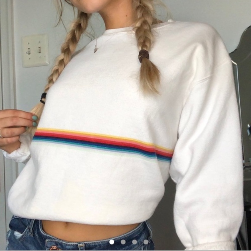 Brandy Melville/John Galt Rainbow Stripe Sweatshirt Size XS